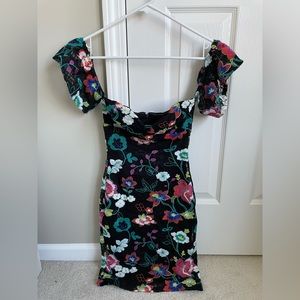 Lulus Lace and Floral Embroidered Bodycon
